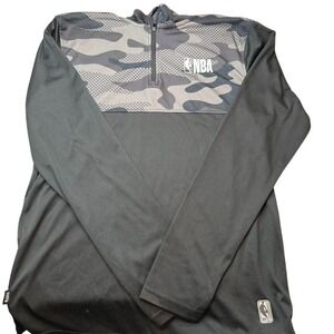 NBA Pullover Men Medium Black Camo Quarter Zip Performance Long Sleeve  Sport